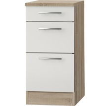 Meuble bas avec trois tiroirs pour salle de bain