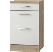 Table de chevet avec trois tiroirs