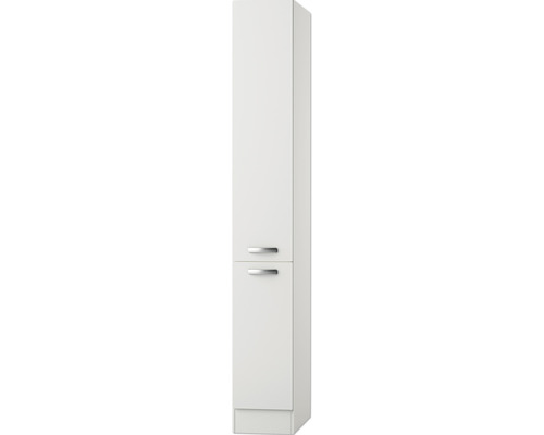 Apothekerschrank Optifit Lagos Breite 30 cm KULG HFZ306-9+ Weiss glänzend Weisser Bad-Hochschrank mit zwei Türen und Griffen