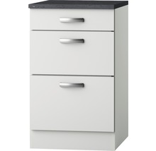 Table de chevet avec trois tiroirs