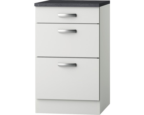 Table de chevet avec trois tiroirs