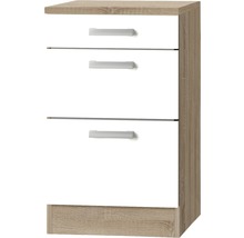 Table de chevet avec trois tiroirs