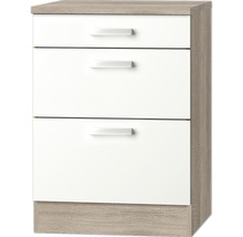 Table de chevet avec trois tiroirs