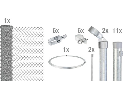 4-Eckgeflecht Set ALBERTS Maschenweite 50 mm zum Einbetonieren 25 x 1,2 m feuerverzinkt