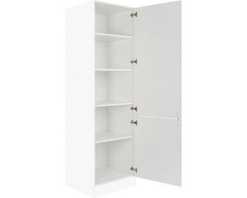 Hochschrank zur Wäschesortierung Optifit Salo Breite 60 cm HWSA HW606-7 weiss Offener weisser Hochschrank mit Einlegeböden