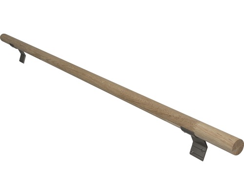 Jeu de mains courantes Pertura chêne L:1500 Ø 40 mm Main courante en bois avec supports pour montage mural