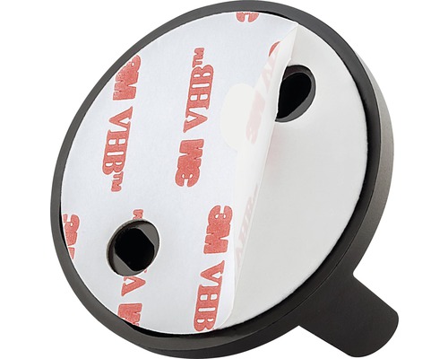 Patère murale noire avec surface adhésive