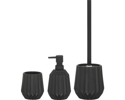 Ensemble de salle de bains avec distributeur de savon, gobelet à brosse à dents et brosse de toilette