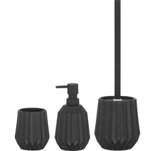 Keramik Badezimmer Set mit Seifenspender, Zahnbürstenhalter und Toilettenbürste