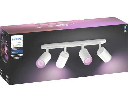 Philips hue LED - & hornbach Kompatibel HORNBACH dimmbar 3x350 Fugato 3x6,5W - weiss SMART HOME Ambiance 195 mit Deckenspot 4er Color warmweiss-tageslichtweiss B Spot lm by RGB-Farbwechsler White mm
