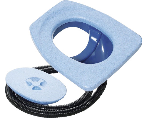 Insert de séparation d'urine SEPARETT Privy 500 bleu avec abattant WC 1011-03 Toilettes mobiles avec réservoir de récupération et tuyau