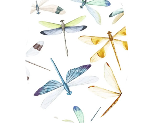 Abattant WC DIAQUA Arles Dragonfly décor blanc brillant avec frein de chute Illustration avec motif libellules