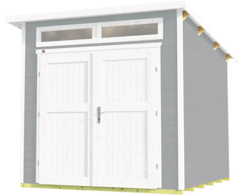 Abri de jardin en bois avec double porte et fenêtres