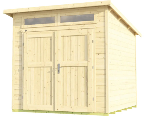 Abri de jardin en bois avec double porte et fenêtres
