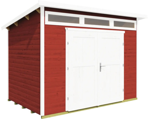 Abri de jardin en bois avec double porte et fenêtres