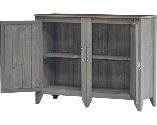 Gartenschrank/Outdoorküche Konsta Typ 559 Sideboard inkl. 2 Türen 115x40x88 cm hellgrau