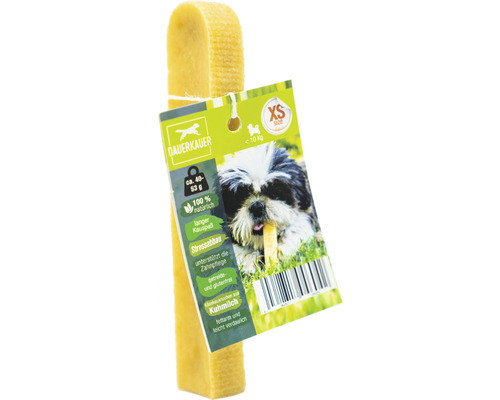 Friandises pour chiens DAUERKAUER XS à base de lait 1 pièce env. 40 g, hygiène dentaire, diminution du stress pour les chiens jusqu'à 10 kg friandises à mâcher