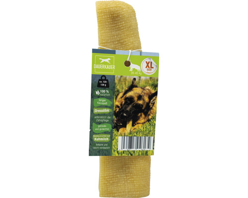 Friandises pour chiens DAUERKAUER Dauerkauer XL à base de lait 1 pièce env. 130 g, hygiène dentaire, diminution du stress pour les chiens de 35 à 45 kg friandises à mâcher, fromage en forme d'os à mâcher