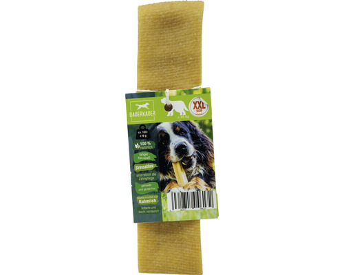 Friandises pour chiens DAUERKAUER Dauerkauer XXL à base de lait 1 pièce env. 170 g, hygiène dentaire, diminution du stress pour les chiens de plus de 45 kg friandises à mâcher, fromage en forme d'os à mâcher