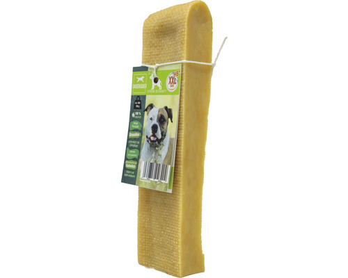 Bâton à mâcher pour chien en fromage à pâte dure avec étiquette