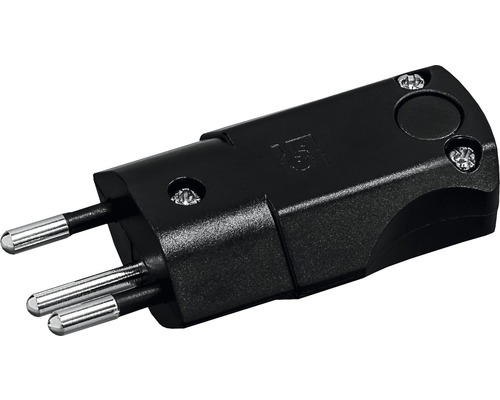 Winkelstecker MID T12 schwarz Schutzkontakt-Stecker