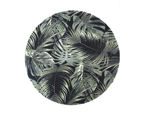 Paillasson anti-salissures Universal palm leaves vert/noir 100 cm Ø