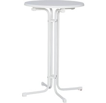 Table haute avec plateau rond et structure en métal
