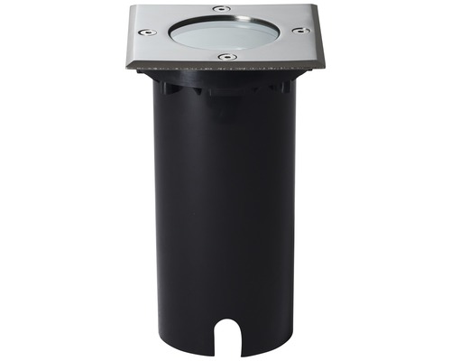 Spot encastrable au sol avec collerette carrée en acier inoxydable