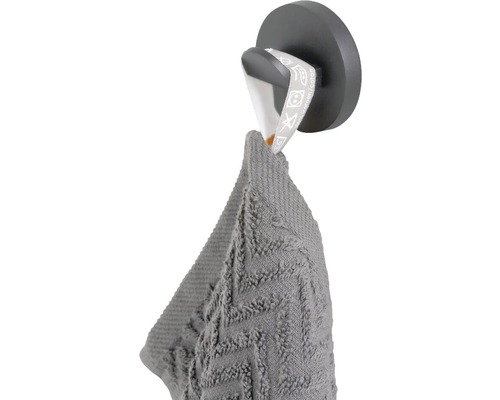 Porte-serviettes avec serviette grise