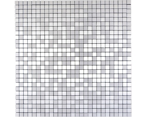 Aluminiummosaik selbstklebend Quadrat Alu Silver Silk brushed Mosaikfliese mit quadratischen Steinen
