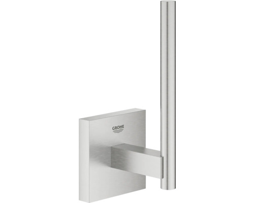 Stockeur de papier toilette Grohe Quickfix Start Cube supersteel mat 40979DC0 Grohe Essentials Porte-papier hygiénique mural en métal