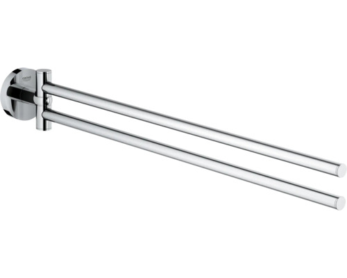 Barre porte-serviettes Grohe Quickfix Start pivotant chrome brillant 41183000 Porte-serviettes double Grohe pour montage mural