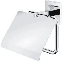 Porte-papier toilette avec couvercle en métal et logo Grohe