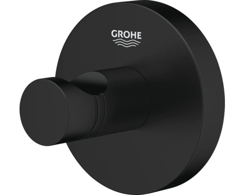 Logo Grohe, crochet porte-serviettes noir