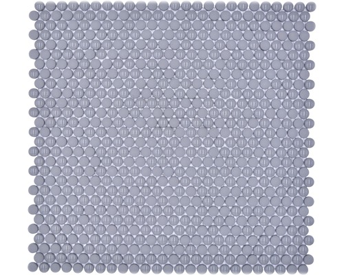Glasmosaik Rund Enamel mix grau glänzend/matt Quadratische Mosaikfliese mit runden Steinen