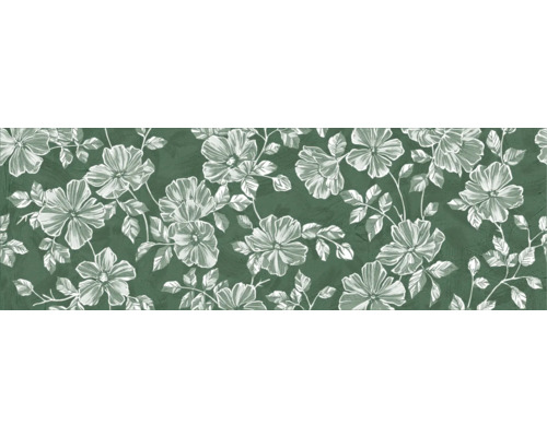 Steingut Dekorfliese Velvet Inserto Blossom bosco 33.3x100 cm