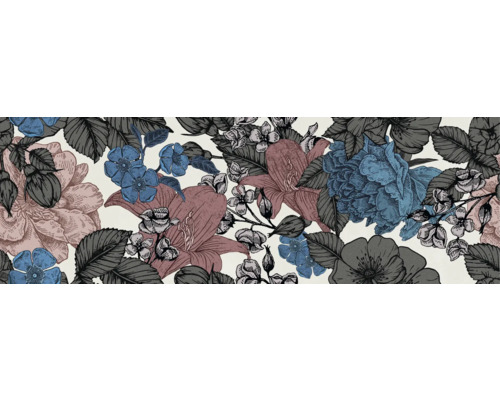 Steingut Dekorfliese Velvet Inserto Bouquet calce 33.3x100 cm