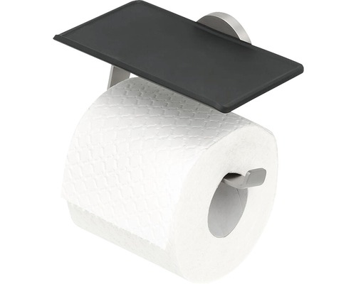 Dérouleur papier toilette TIGER Noon avec tablette en acier inoxydable brossé