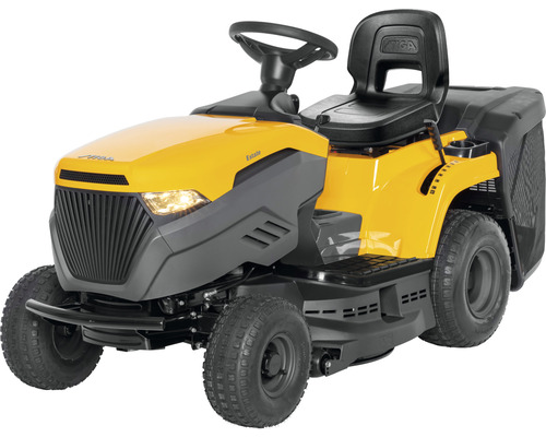 Tracteur de pelouse jaune de la marque Stiga