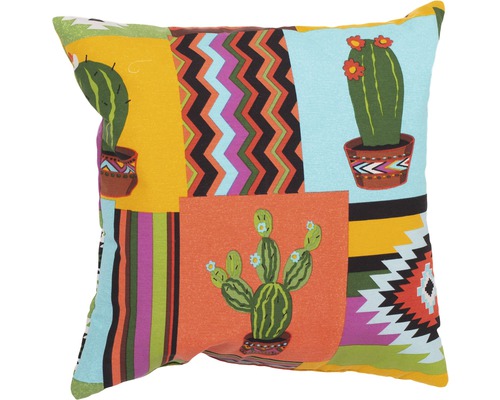 Coussin décoratif 40x40 cm cactus multicolore