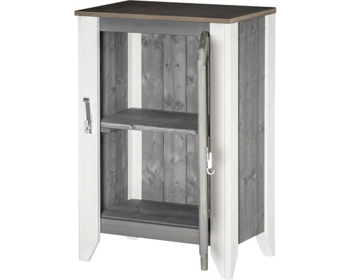 Gartenschrank/Outdoorküche Konsta Typ 561 inkl. 1 Tür 60x40x88 cm hellgrau-creme