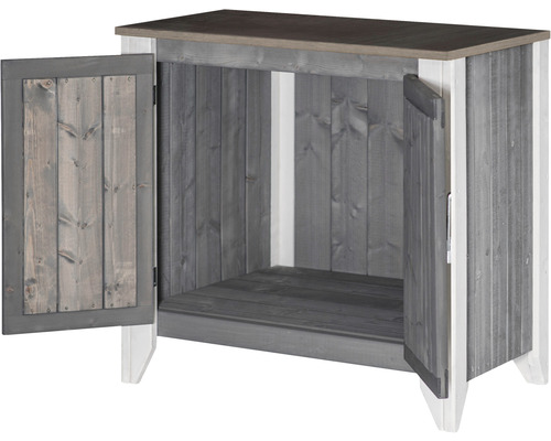 Gartenschrank/Outdoorküche Konsta Typ 561 Sideboard inkl. 2 Türen 80x40x73 cm hellgrau-creme