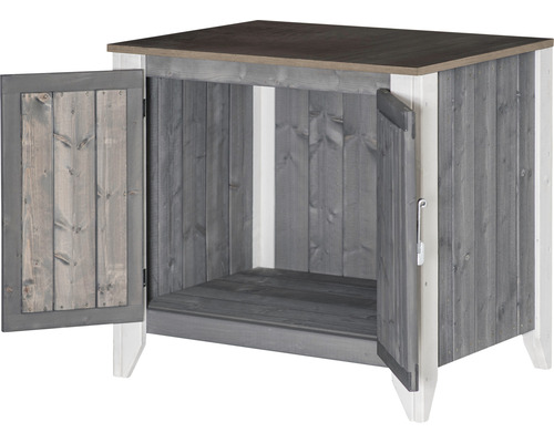 Gartenschrank/Outdoorküche Konsta Typ 561 Sideboard inkl. 2 Türen 80x60x73 cm hellgrau-creme