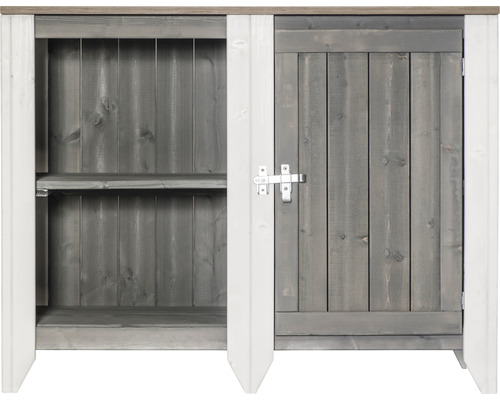 Gartenschrank/Outdoorküche Konsta Typ 561 Sideboard inkl. 1 Tür 115x60x88 cm hellgrau-creme