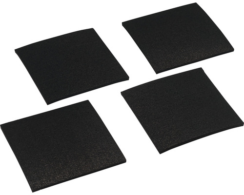 Anti-Rutsch-Unterlage schwarz 100x100x5 mm 4 Stück Vier schwarze Schaumstoffplatten