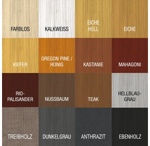 Palette de différentes couleurs de bois