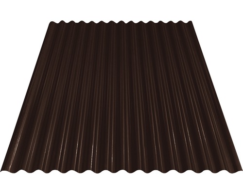 Tôle ondulée PRECIT Sinus S18 76/18 chocolate brown RAL 8017 1500 x 883 x 0,4 mm