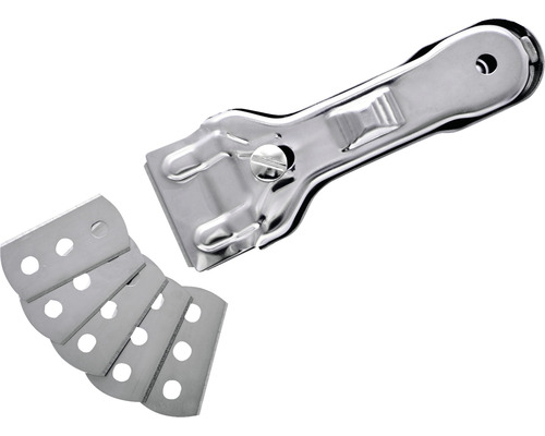 Grattoir à vitre en métal avec lames de rechange