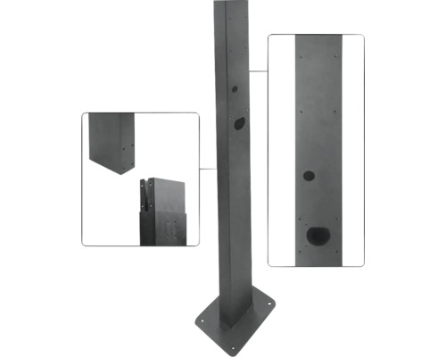 Standsäule EM2GO für Ladestation verstellbar schwarz Standsäule EM2GO für Ladestation verstellbar schwarz