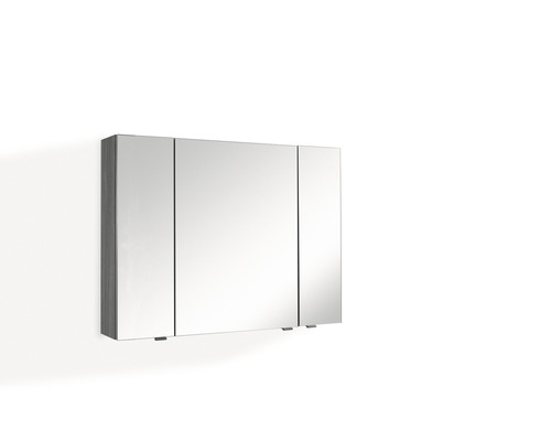 Marlin Bad 3980 Spiegelschrank BxHxT 90 x 68.2 x 17.6 cm kastanie graphit Spiegelschrank mit drei Türen für das Badezimmer